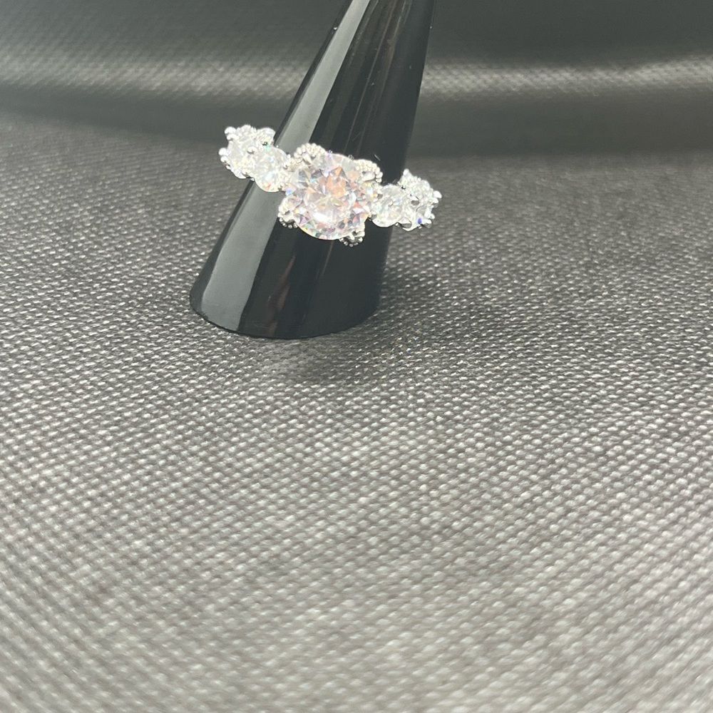 Silver Zirconium Eternity Ring-Sparkling Elegance - Picture 9 of 11